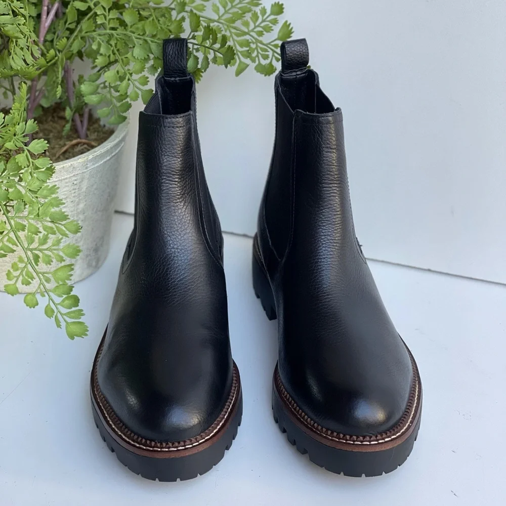 Caslon🍁black waterproof Leather Chelsea Boots size 11women Brand New - Picture 4 of 16